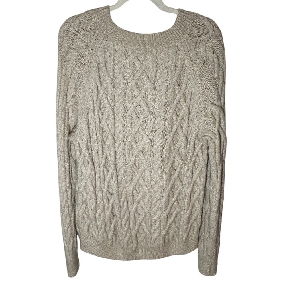 Vince Cable Knit Merino Wool Cashmere Sweater Ivory Oatmeal Women's Size Medium